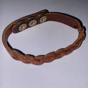 Braided leather bracelet